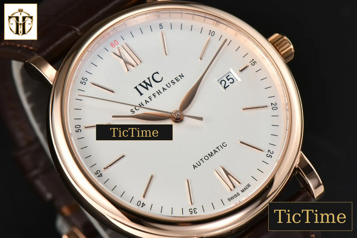 Portofino Automatic 40mm ZF RG White Dial RG Hands Brown Croc Strap A9019 — foto 10