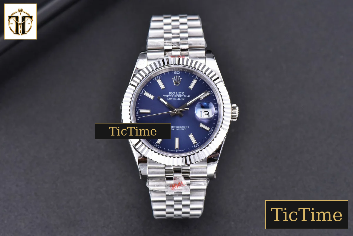 Datejust 41mm GMF SS Blue Dial Lume Marker Fluted Bezel Jubille Bracelet VR3235 — foto 3