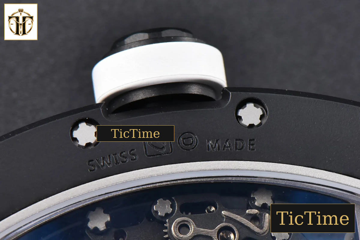 RM055 42.7mm BBRF Black NTPT White Skeleton Dial White Rubber Strap RMUL2 — foto 26