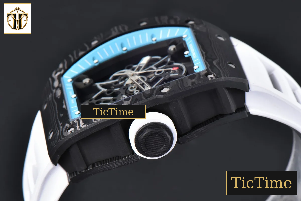NTPT RM055 43mm ZF Blue Bezel White Crown White Rubber Strap V6 RMUL2 — foto 11
