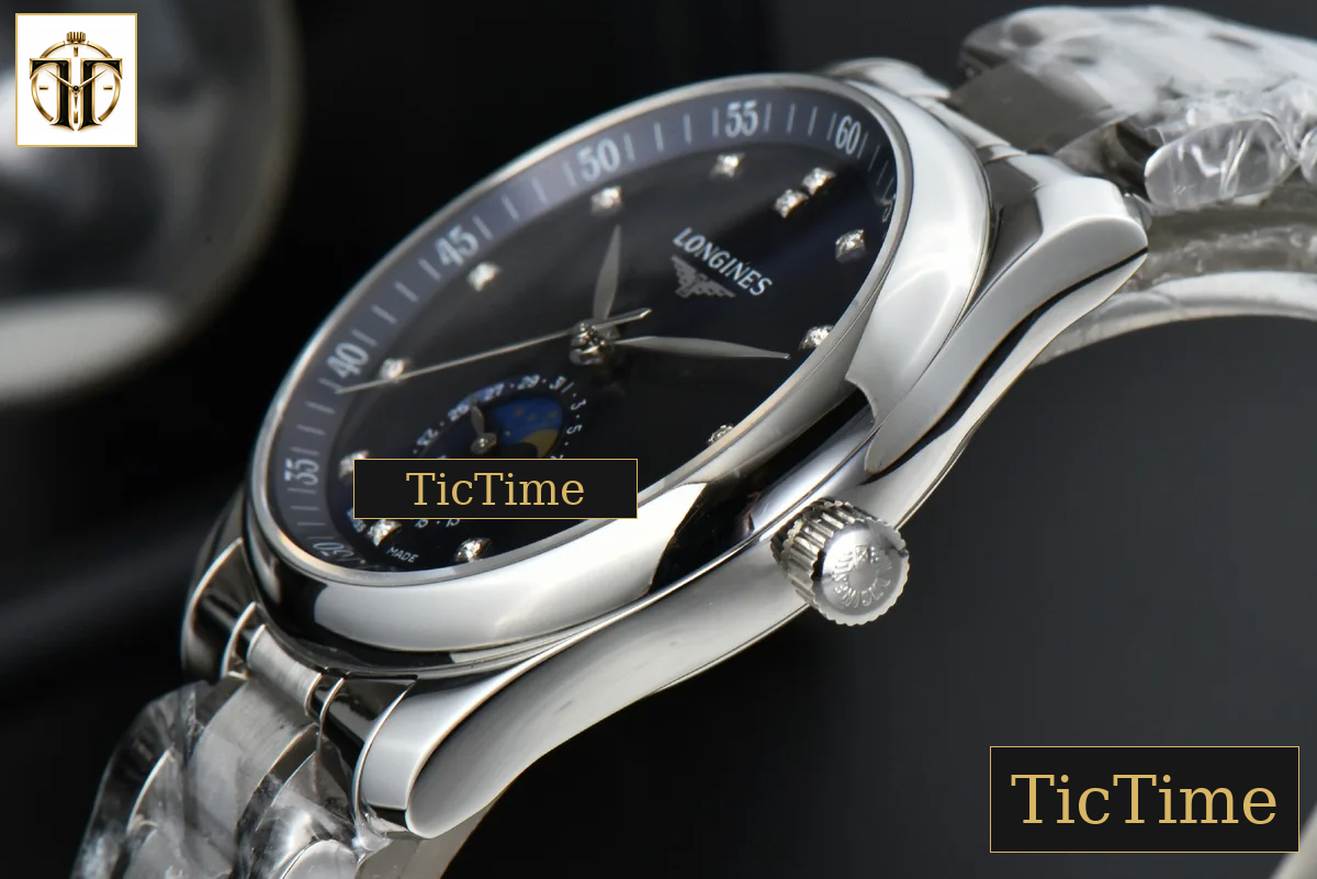 Master Moonphase 40mm GF Blue Dial Diamond Marker SS Bracelet A899 — foto 9