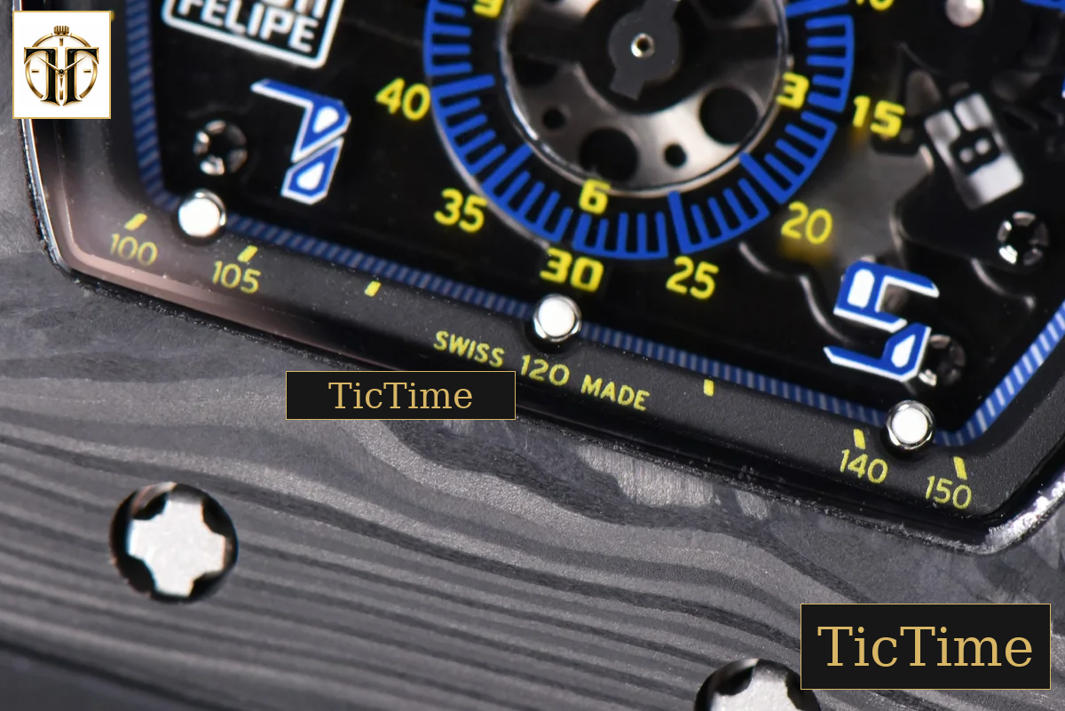 NTPT Chrono RM011 KVF Skeleton Dial Blue Crown Black Rubber Strap V2 A7750 — foto 10