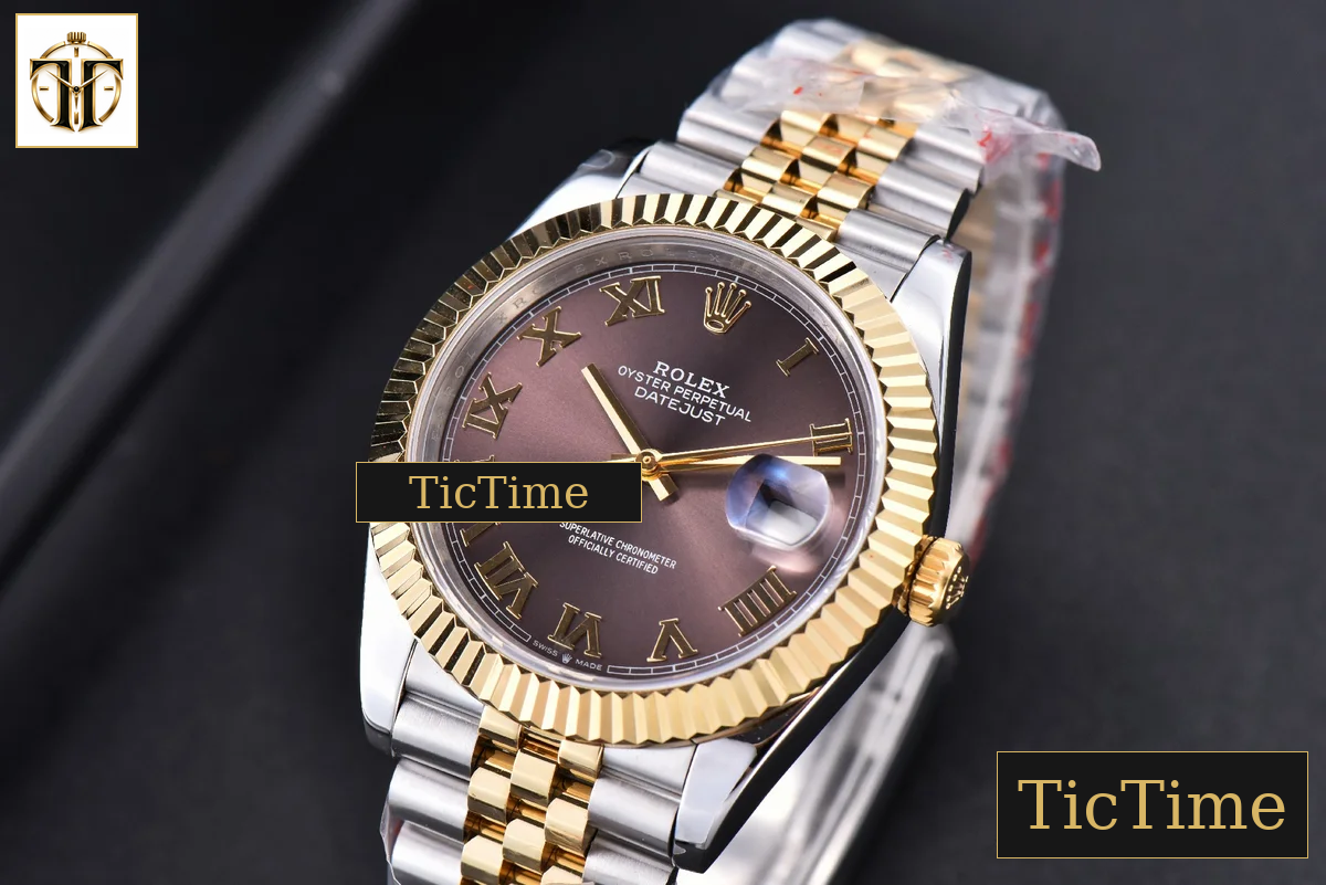Datejust 41mm GMF YG/SS Gray Dial Roma Marker Fluted Bezel Jubille Bracelet VR3235 — foto 5