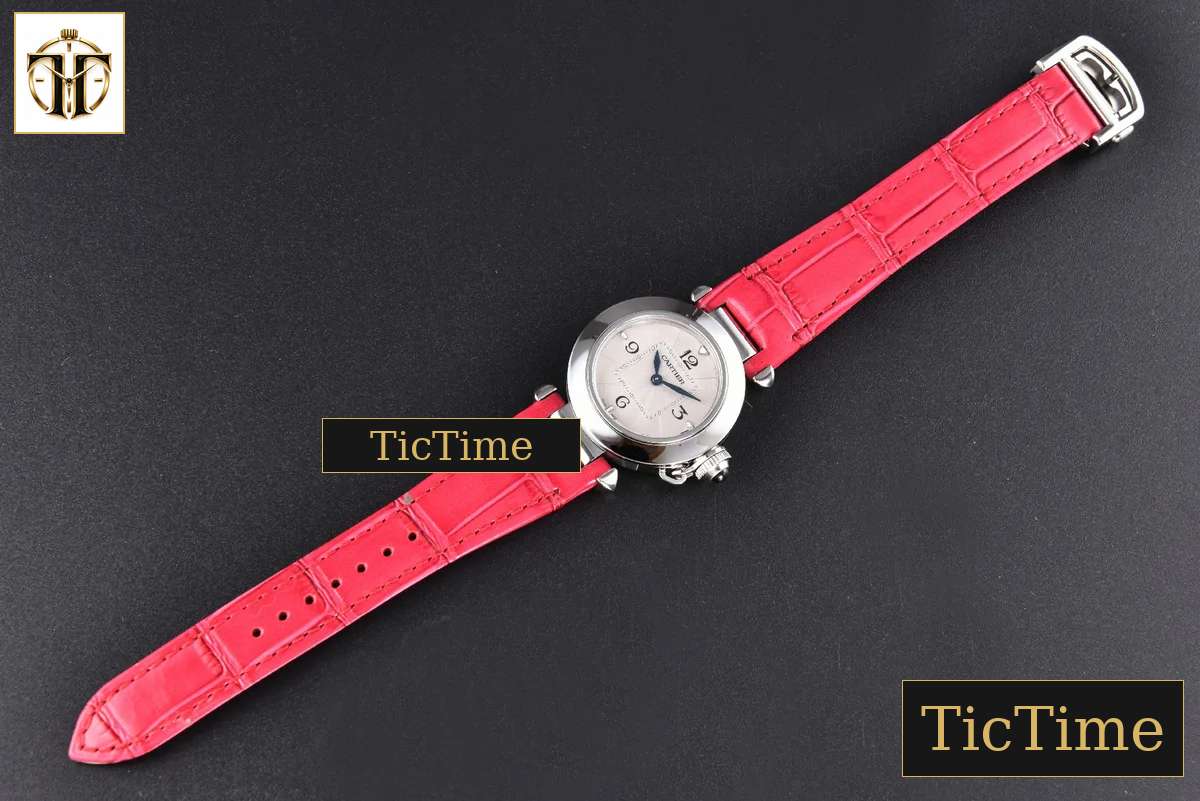 Pasha Ladies 30mm AF White Dial Rose Red Leather Strap Jap Quartz — foto 31