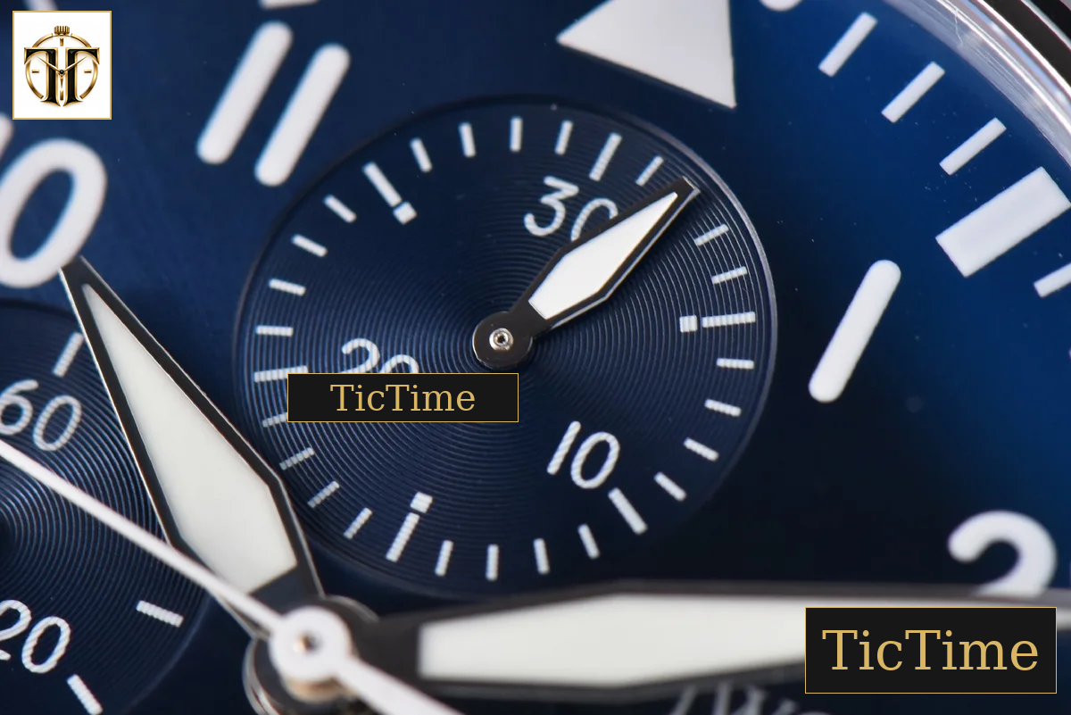 Pilot Chrono Spitfire IW377714 43mm ZF Blue Dial Brown Leather Strap A7750 — foto 6