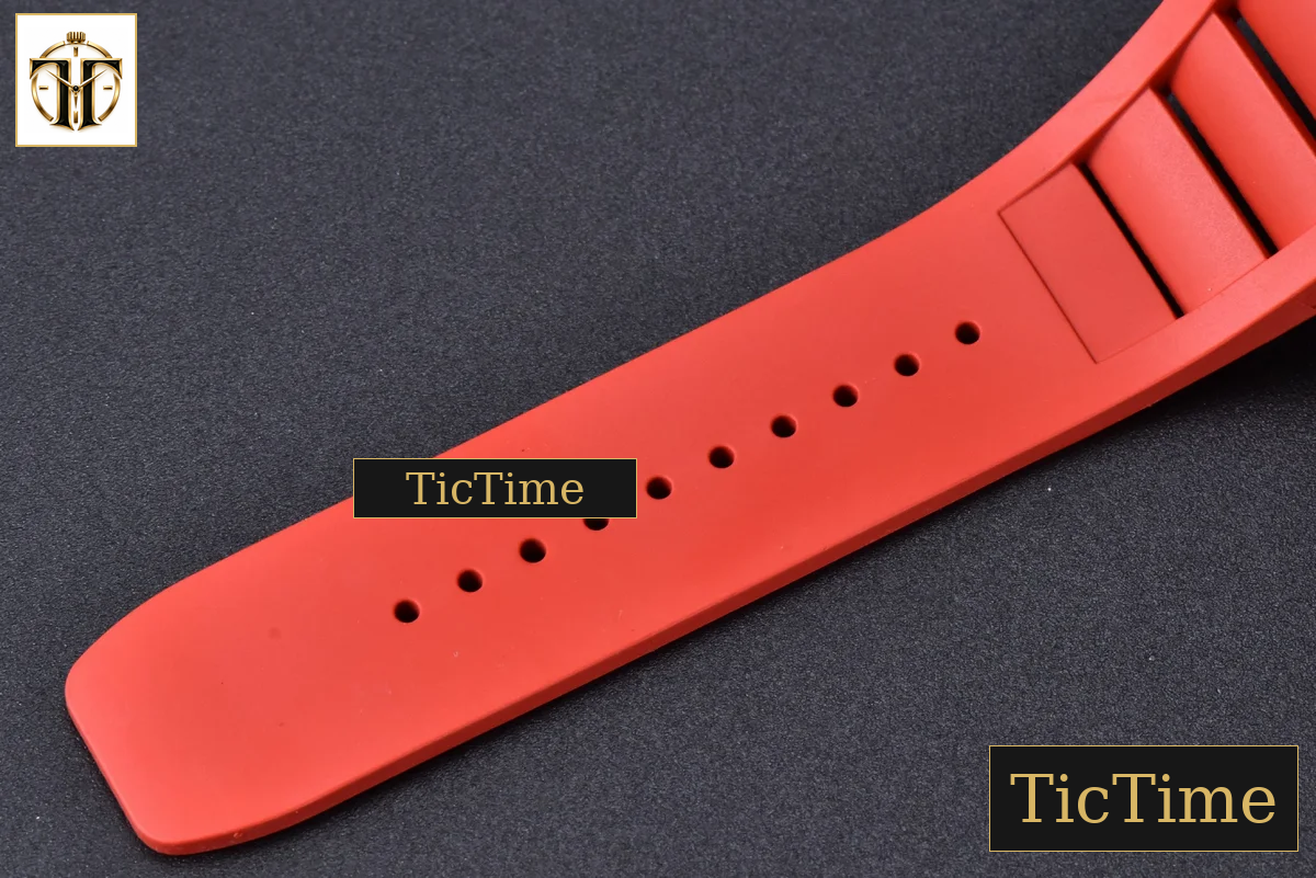 RM035-02 42mm T+F Black Forged Carbon Skeleton Dial Red Crown Red Rubber Strap RMUL2 — foto 20