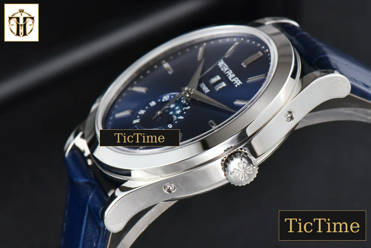 Complications 5396 38.5mm ZF Blue Dial Moonphase Stick Markers Black Leather Strap MY9015 — foto 9