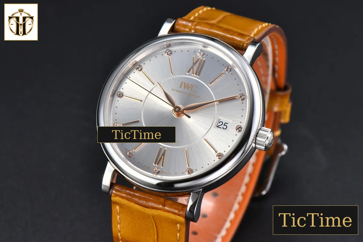 Portofino 37mm V7F Gray Dial YG Marker Brown Leather Strap A2892 — foto 4