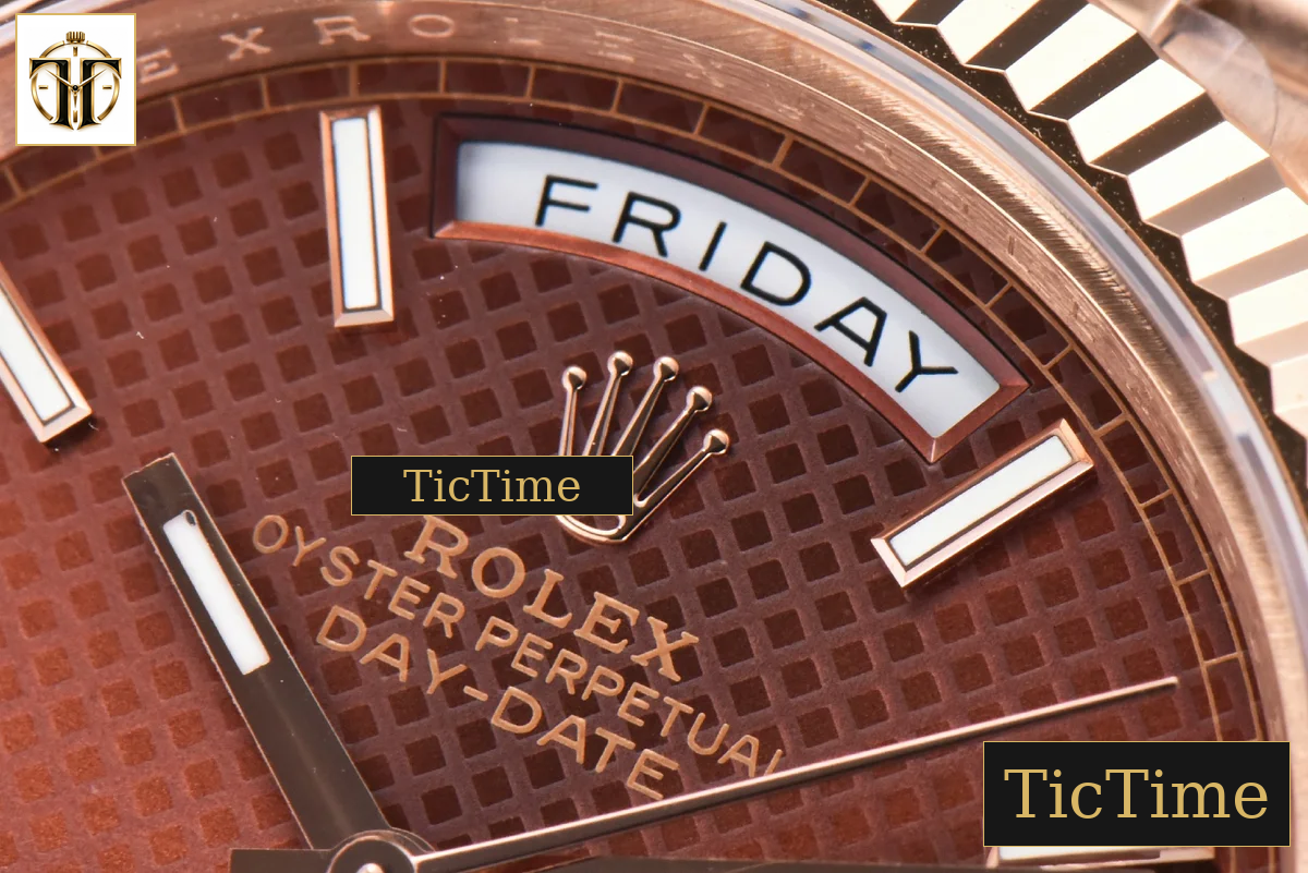 DayDate 40mm GMF RG Brown Dial Lume Marker President Bracelet A3235 — foto 6