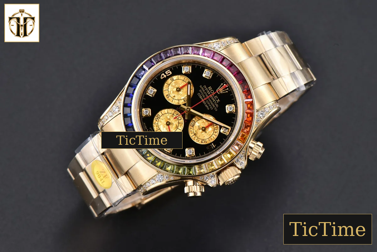 Daytona Rainbow 116598 ZF Black Diamonds Dial YG Bracelet SH4130 — foto 4