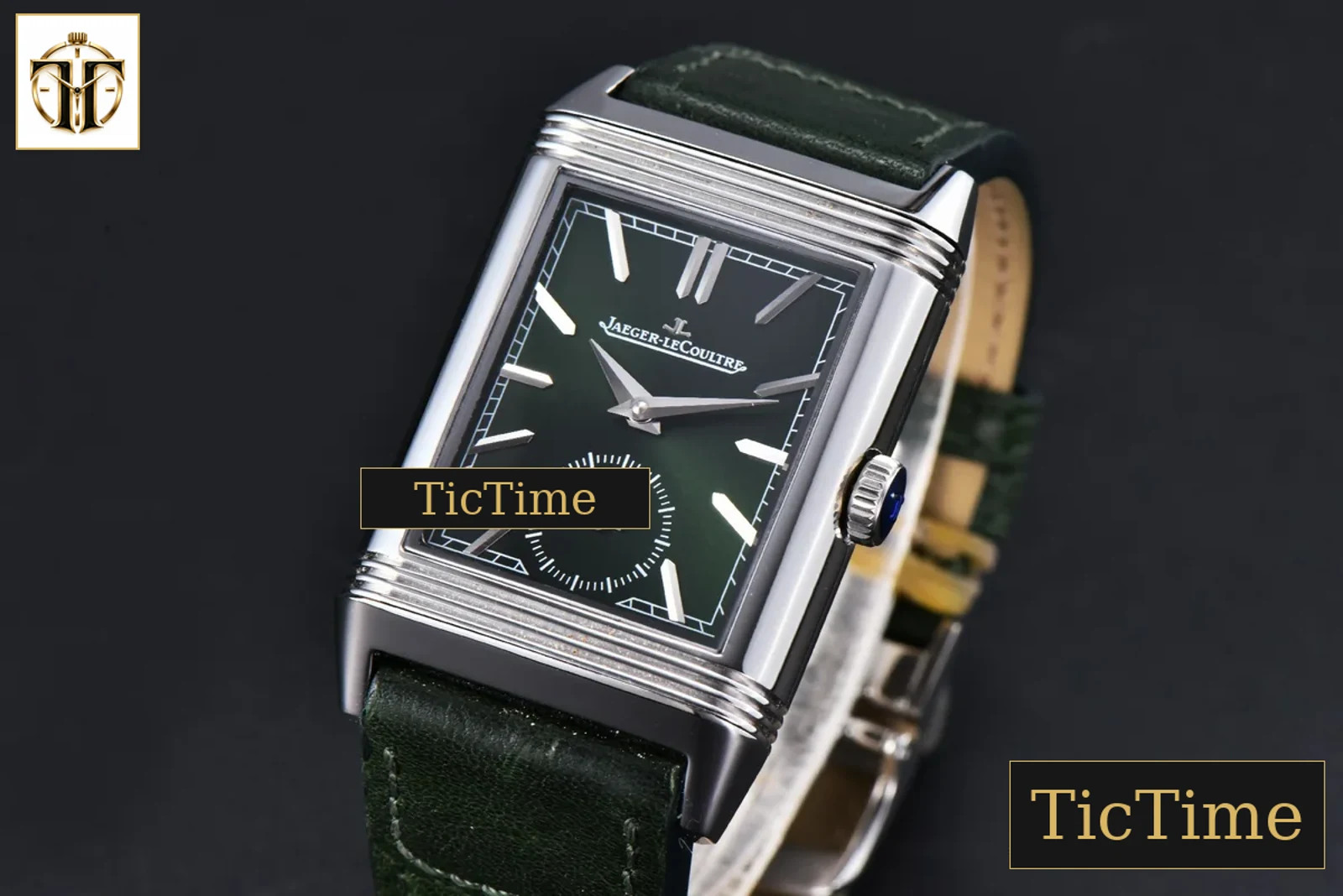 Master Reverso Tribute Small Seconds 30x47mm MGF Green Dial Green Leather Strap A854A — foto 4