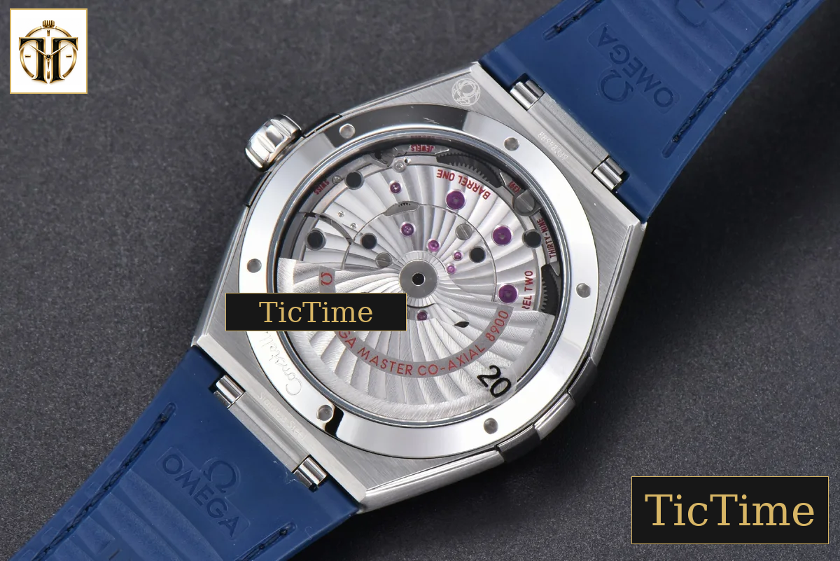 Constellation 41mm VSF Blue Ceramic Blue Dial Blue Gummy Strap A8900 — foto 15