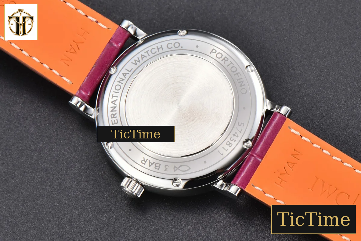 Portofino 37mm V7F Diamond Silver Dial RG Marker Pink Leather Strap A2892 — foto 16