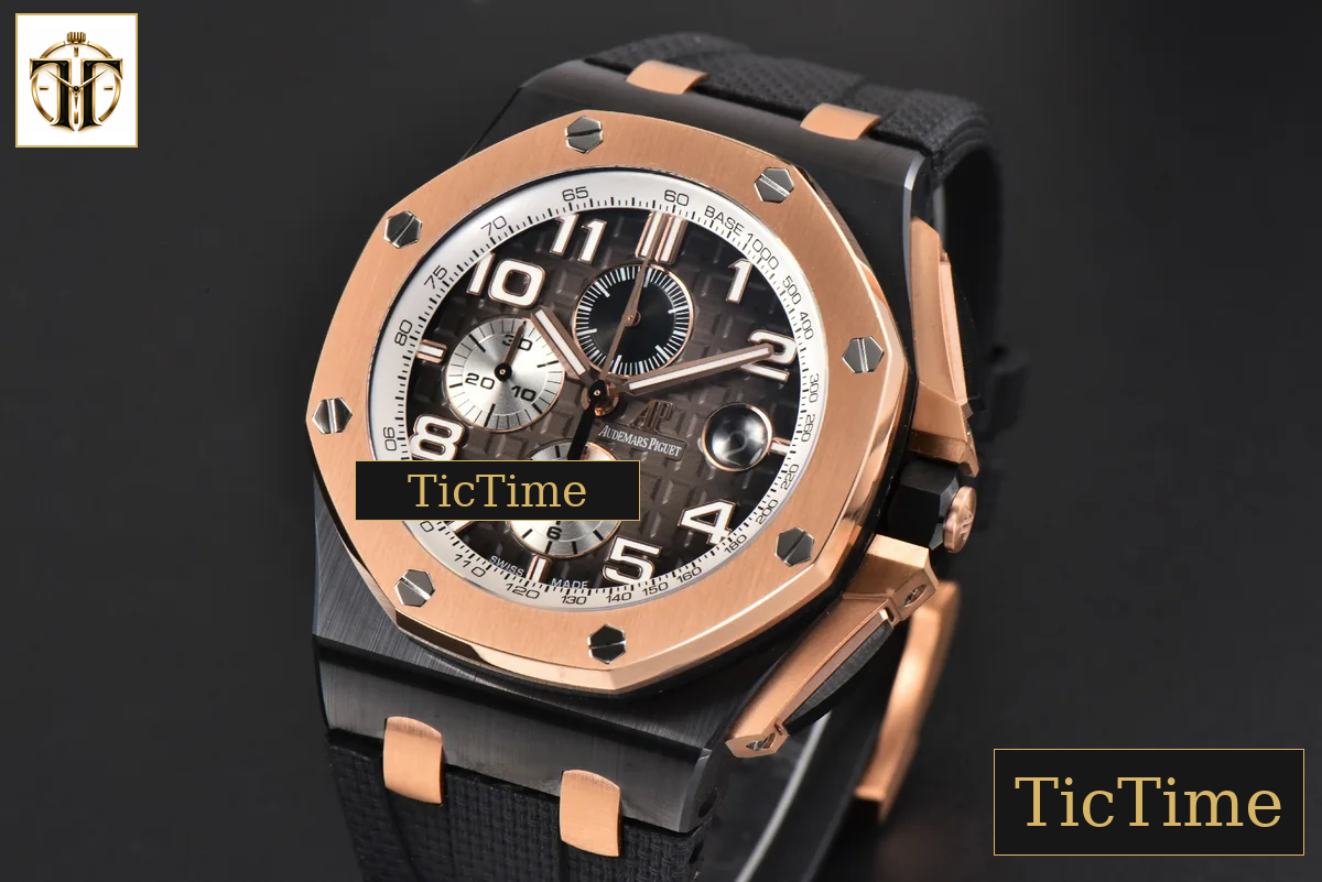 Royal Oak Offshore 26405 44mm RSF RG Gray Dial Silver Subdial Black Rubber Strap A3126 — foto 4