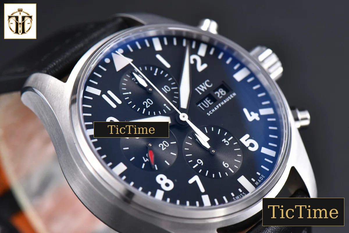 Pilot Chrono Spitfire IW377709 43mm ZF Black Dial Black Leather Strap A7750 — foto 11