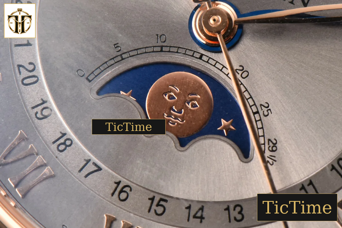 Villeret Complicated Function 6654 40mm OMF RG Silver Dial Black Leather Strap V3 A6654 — foto 7