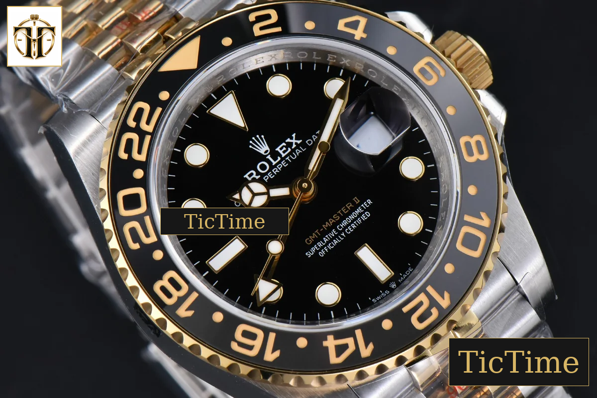 GMT Master II 904L 126713 40mm GMF YG/SS Black/Gray Bezel Black Dial Jubilee Bracelet SH3285 — foto 15