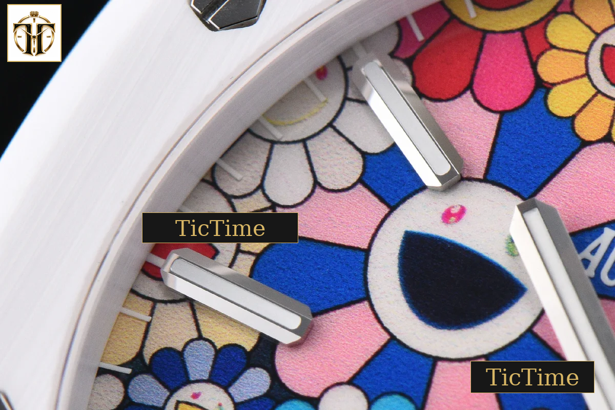 Royal Oak 15500 41mm APSF White Ceramic Takashi Murakami flower Dial SS Bracelet SA4302 — foto 4