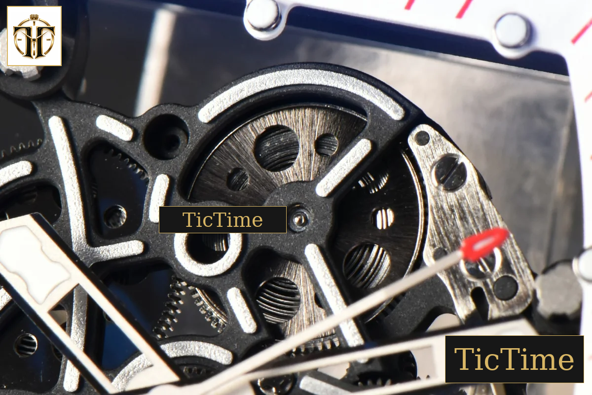 NTPT RM055 43mm ZF White/Pink Bezel White Crown White Rubber Strap V6 RMUL2 — foto 11