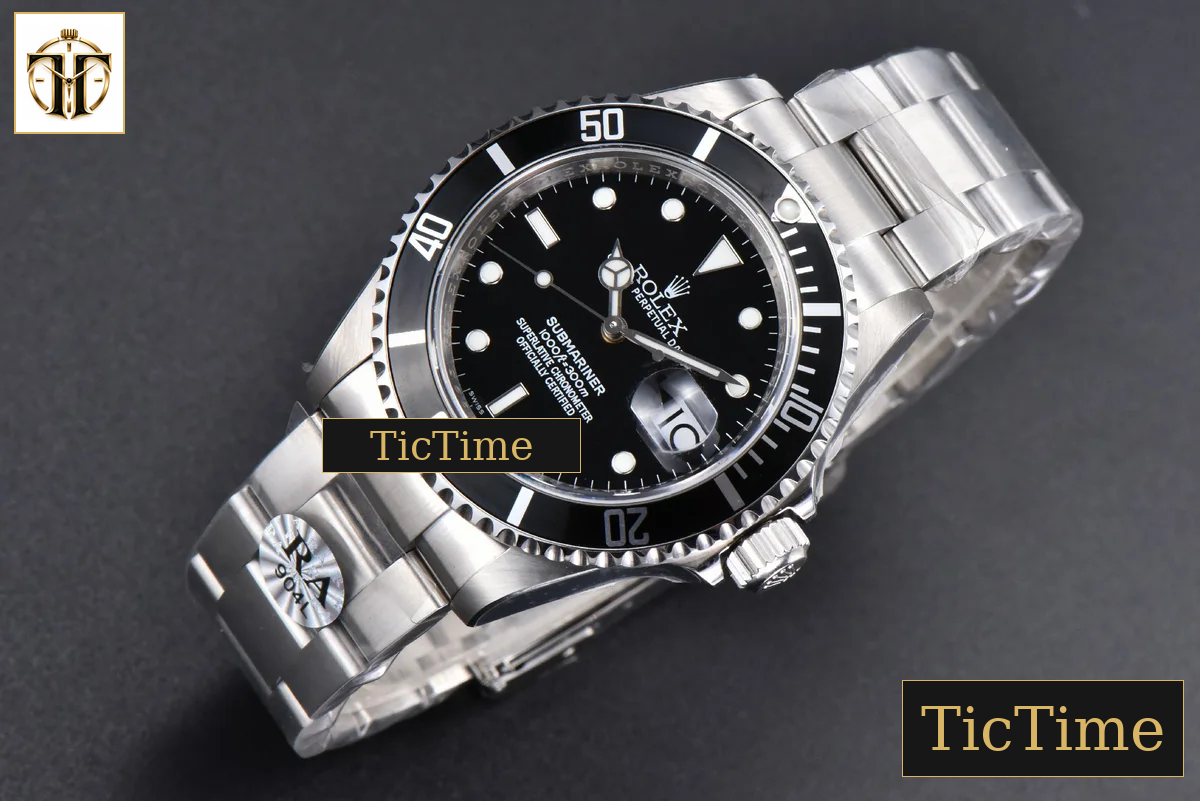 Submariner LN 16610 40mm RAF Black Bezel 904L SS Bracelet Rehaut SH3135 — foto 4
