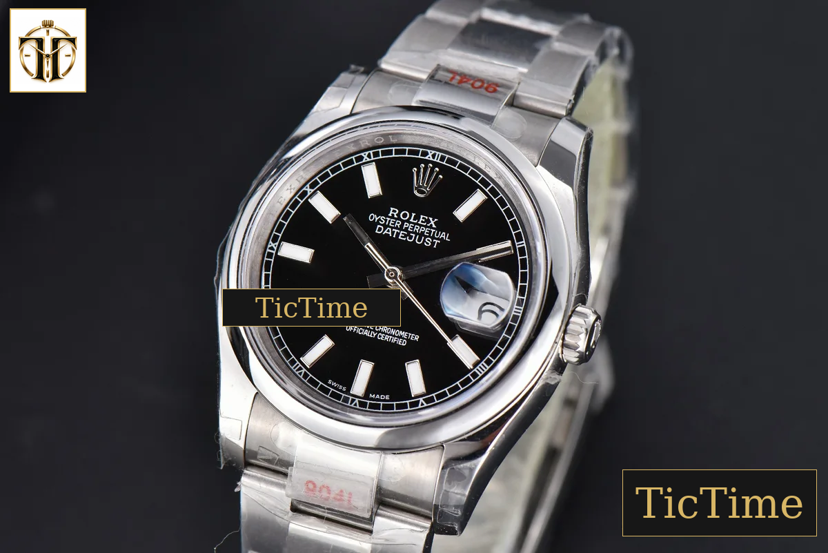 DateJust 36mm GMF SS Smooth Bezel Black Dial Lume Marker Oyster Bracelet VR3235 — foto 3