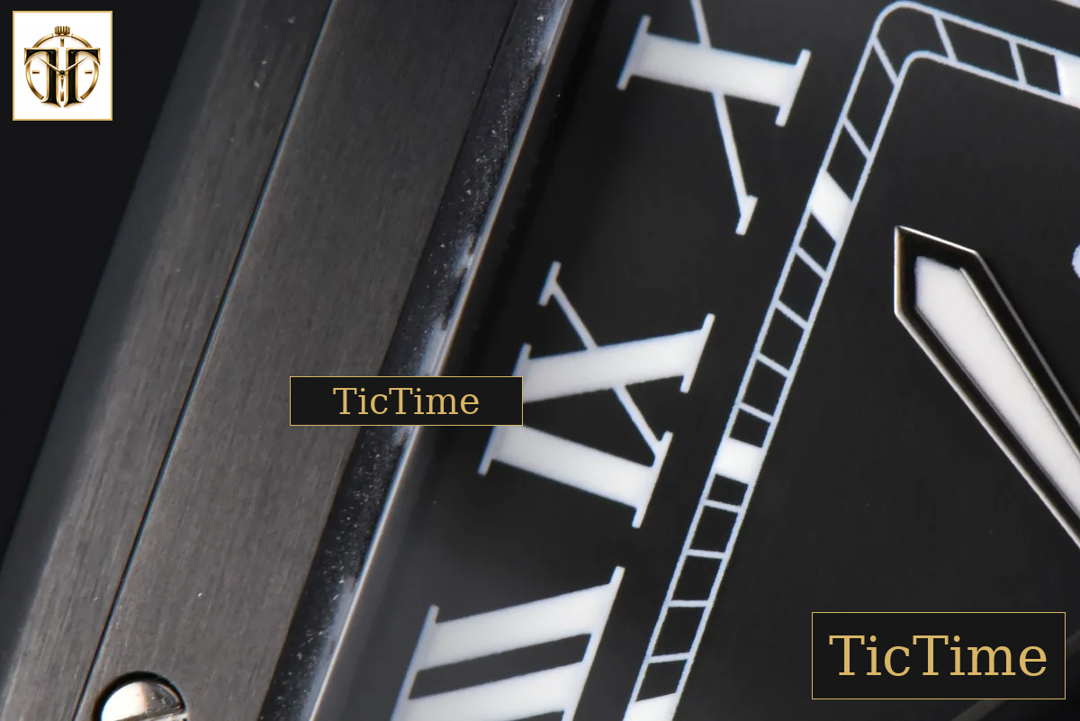 Santos Large 40mm GF PVD Black Dial Black Rubber Strap Miyota 9015 — foto 6