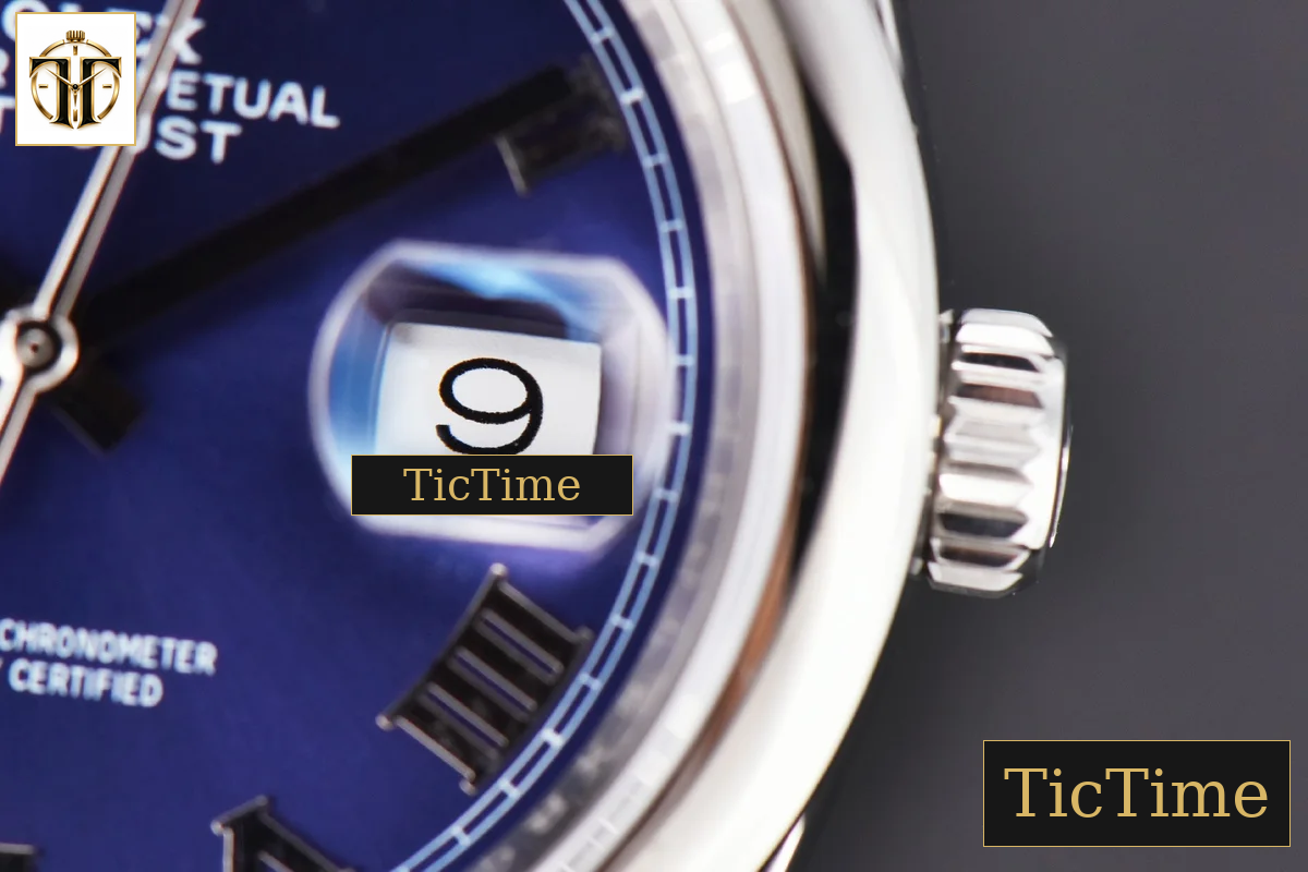 DateJust 36mm GMF SS Smooth Bezel Blue Dial Roma Marker Jubilee Bracelet VR3235 — foto 9