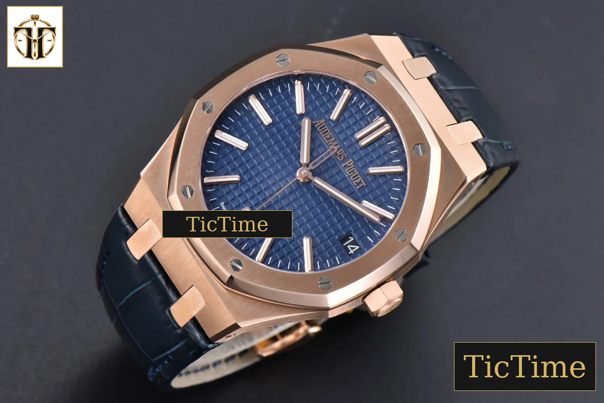 Royal Oak “50th Anniversary” 15510 41mm APSF RG Blue Dial Leather Strap V2 Free Sprung SA4302 — foto 4