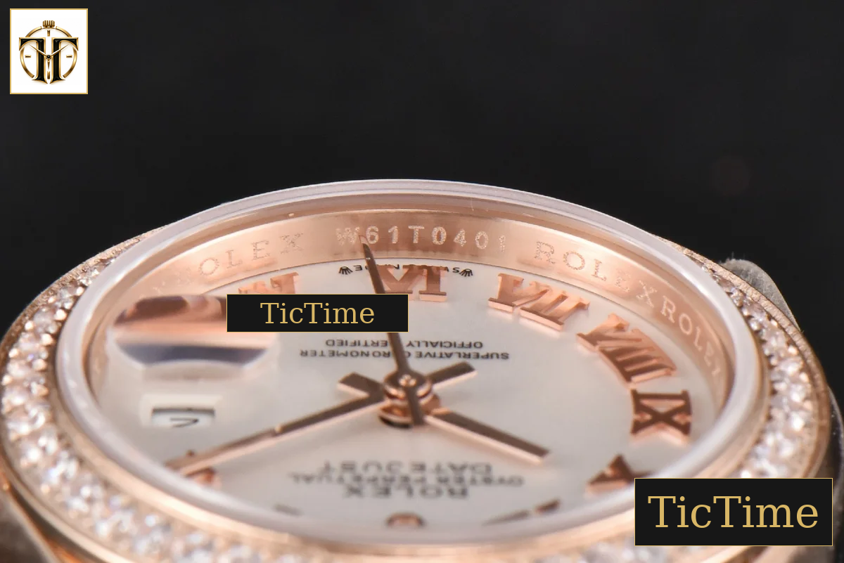 DateJust Ladies 28mm WF RG Diamond White Dial Roma Marker Jubilee Bracelet A2236 — foto 15