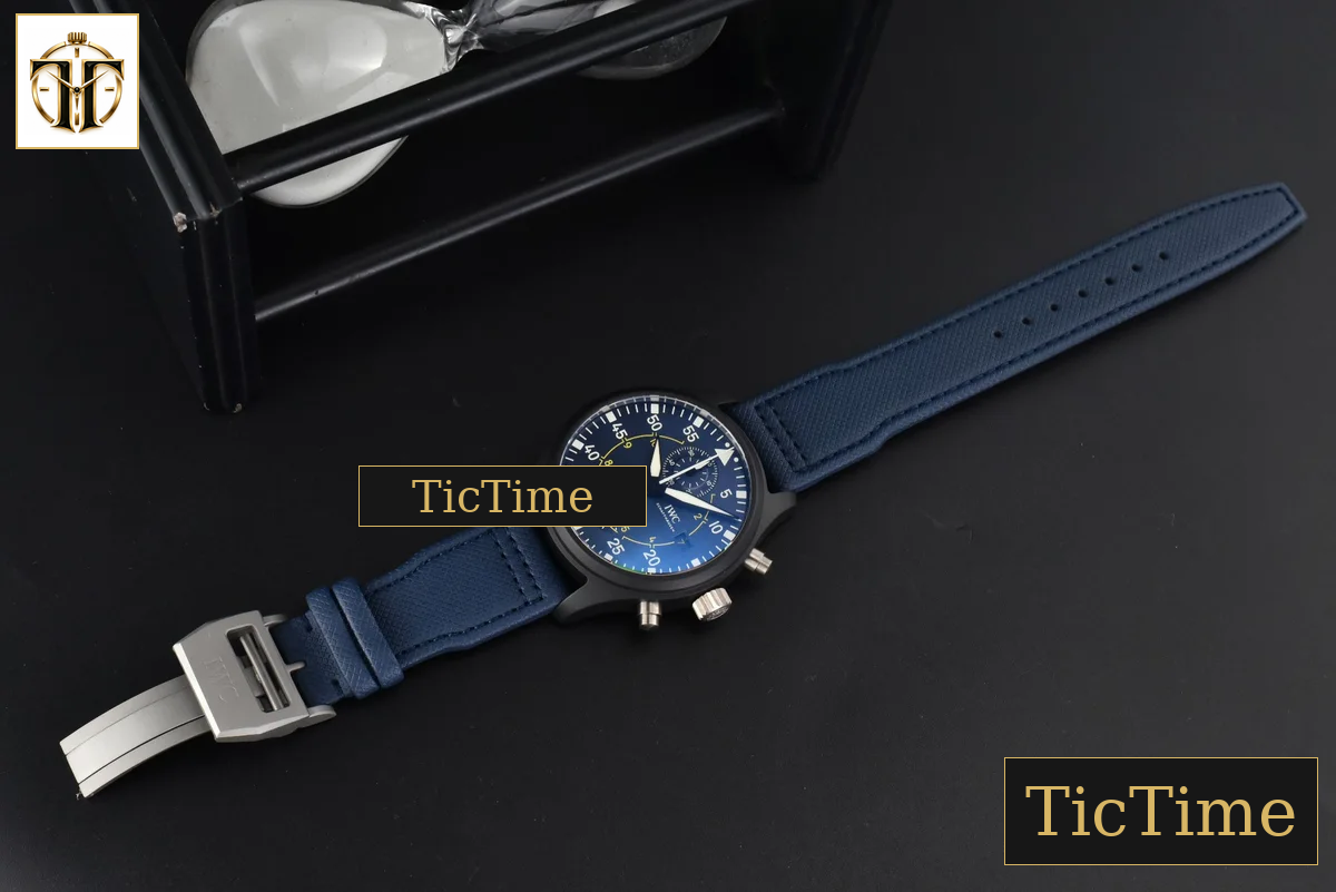 Pilot Chrono 44mm YLF Blue Angels Black Ceramic Blue Diam Blue Leather Strap A7750 — foto 24