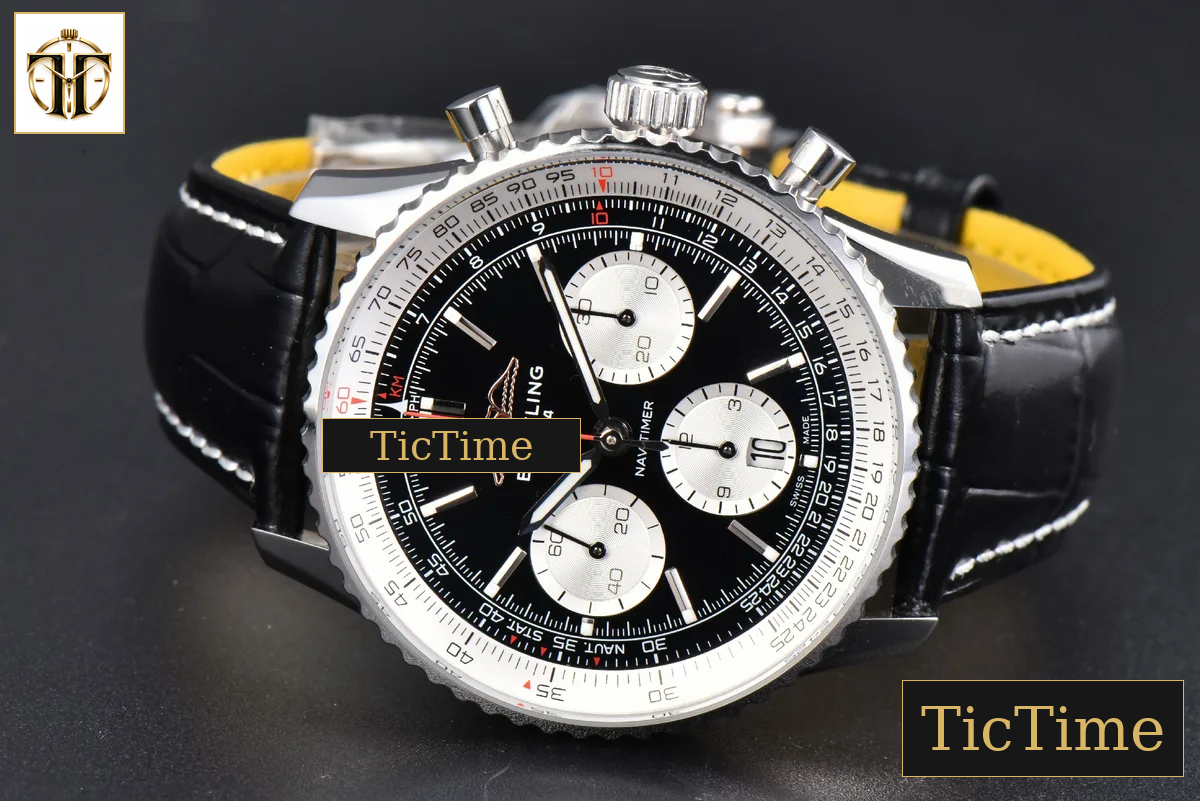 Navitimer B01 43mm BLSF Black Dial Black Leather Strap A7750 — foto 13