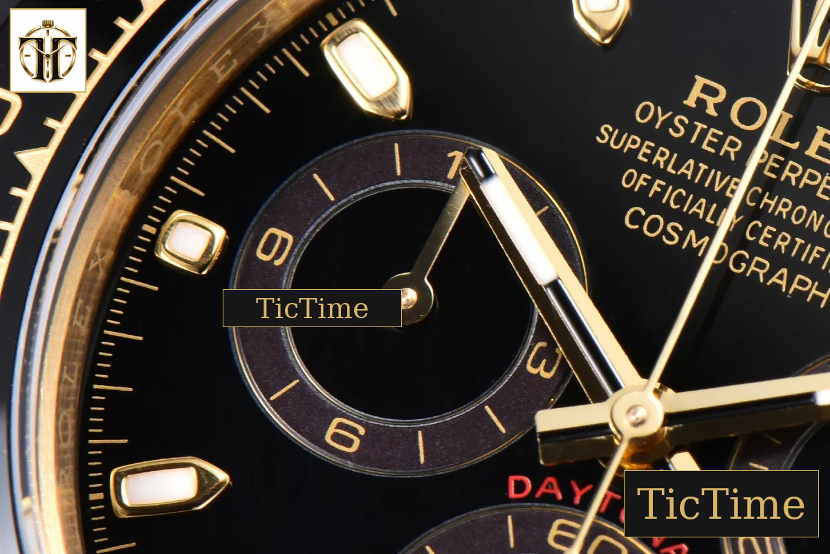 Daytona 116518 40mm APSF YG Black Dial Ceramic Bezel Lume Marker Oysterflex Strap Tungsten Version SH4130 — foto 7