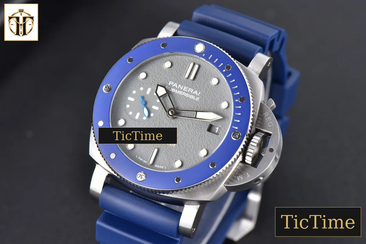 Submersible PAM959 42mm VSF Black Dial Blue Bezel Rubber Strap Asia XXXIV — foto 4