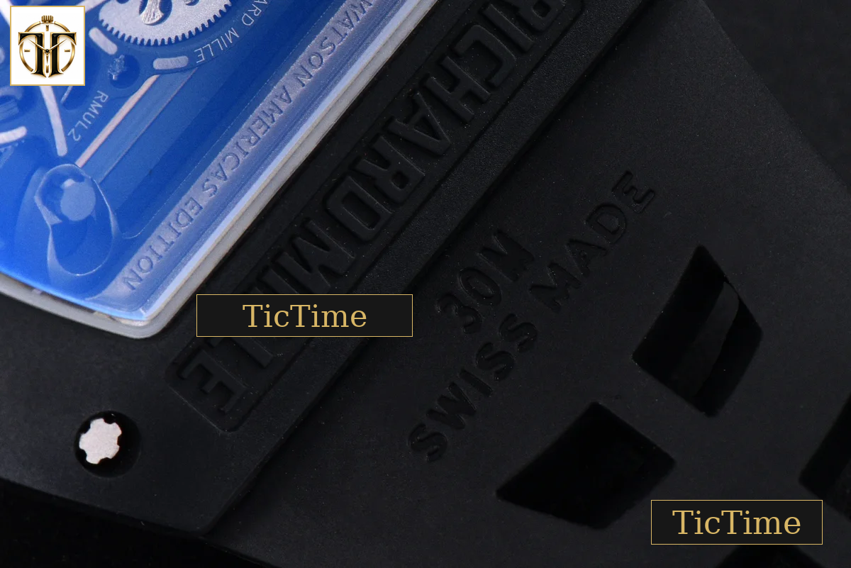 RM055 42.7mm ZF Ceramic Black Bezel White Skeleton Dial Black Crown Black Rubber Strap RMUL2 — foto 25