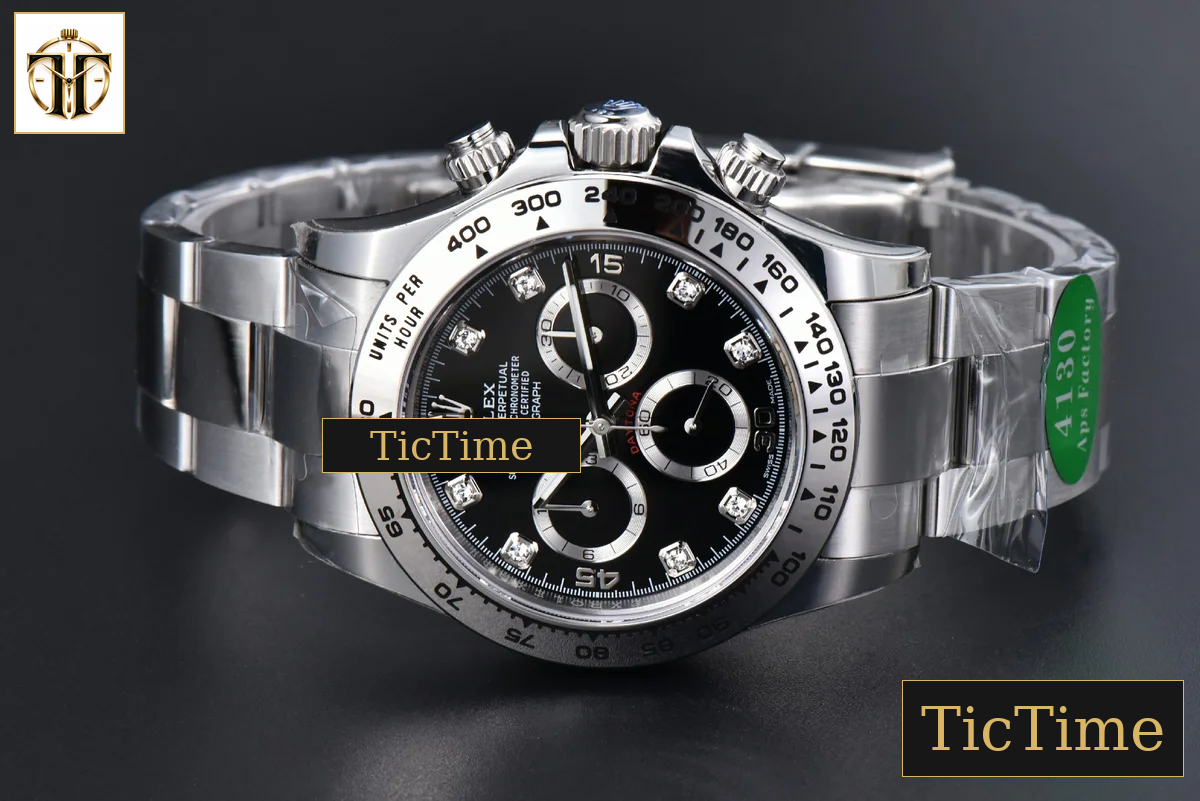 Daytona 116509 APSF SS Black Dial Diamond Marker SS Bracelet SH4130 — foto 16