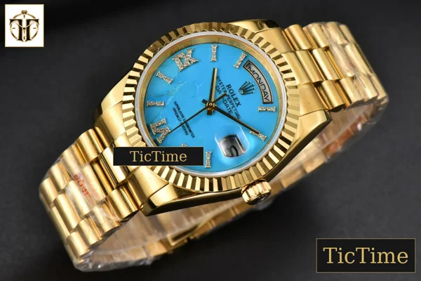 Foto frontal — Daydate 36mm GMF YG Meteorite Dial Roma Diamond Marker YG Bracelet A3235