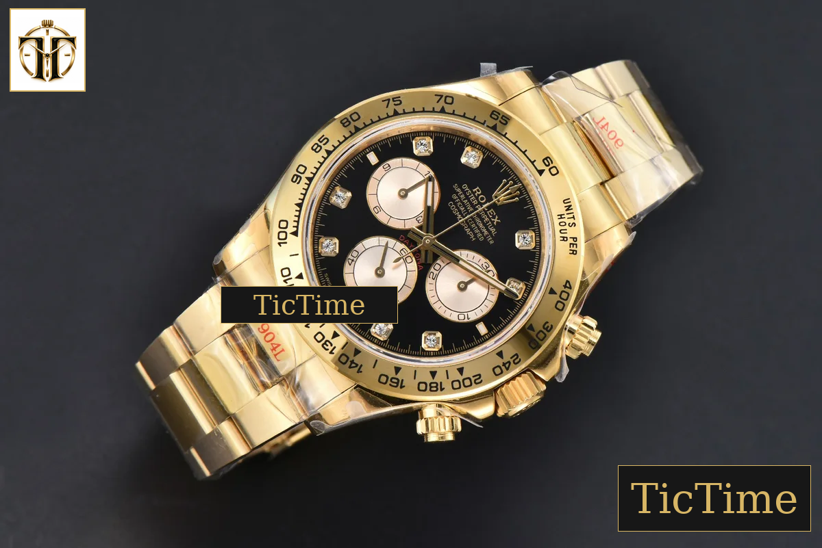 Daytona 904L 126508 40mm BPF YG Black Dial YG Subdial Diamond Marker YG Bracelet SH4131 — foto 3