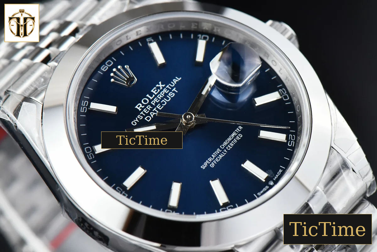 DateJust Smooth Bezel 126300 41mm VSF Blue Dial Jubilee Bracelet VS3235 — foto 10