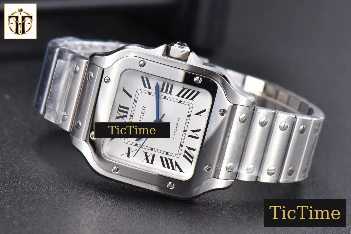 Santos de Cartier Medium 35mm BVF SS White Dial SS Bracelet Miyota 9039 — foto 15