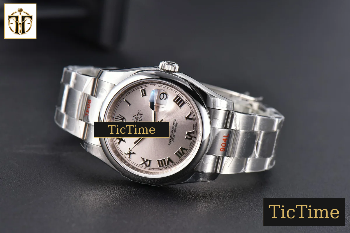DateJust 36mm GMF SS Smooth Bezel Silver Dial Roma Marker Oyster Bracelet VR3235 — foto 15