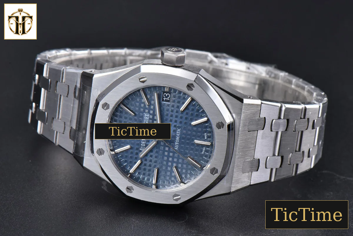 Royal Oak 15450 37mm APSF Blue Textured Dial SS Bracelet A3120 — foto 13