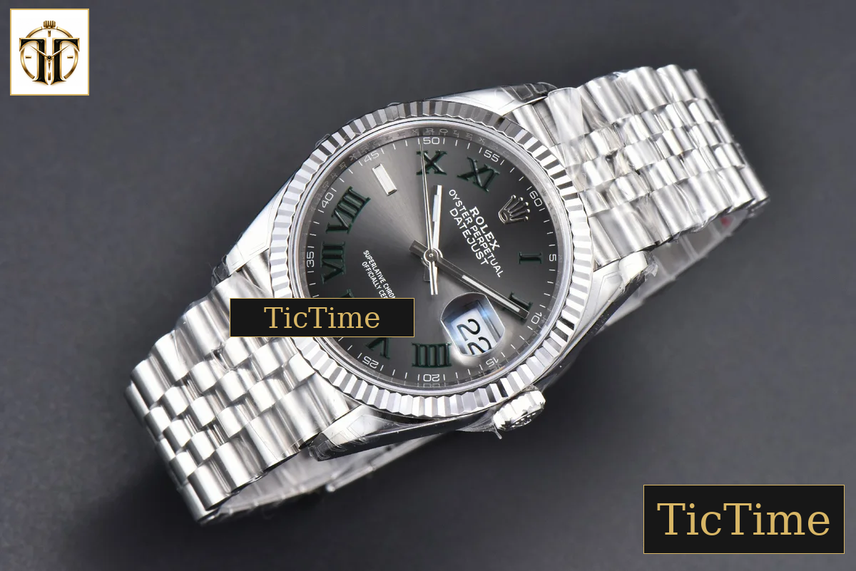 DateJust 904L Wimbeldon 36mm VSF Gray Dial Green Marker Jubilee VS3235 — foto 4