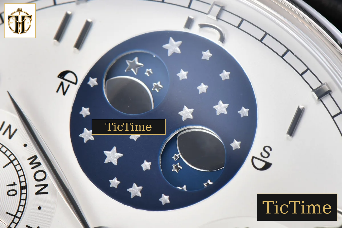 Portugieser Perpetual Calendar IW5033 42mm APSF SS White Dial Black Leather Strap A52610 — foto 5