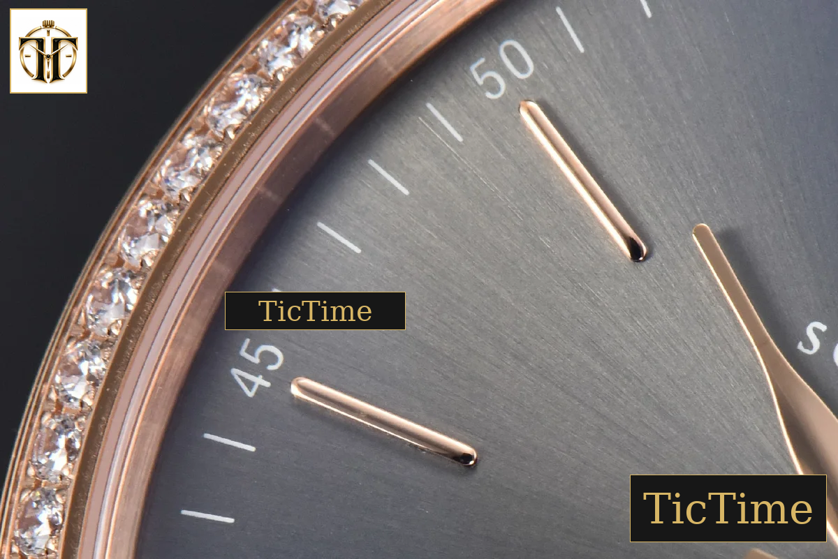 Portofino 40mm V7F RG Diamond Gray Dial RG Marker Brown Leather Strap A2892 — foto 6