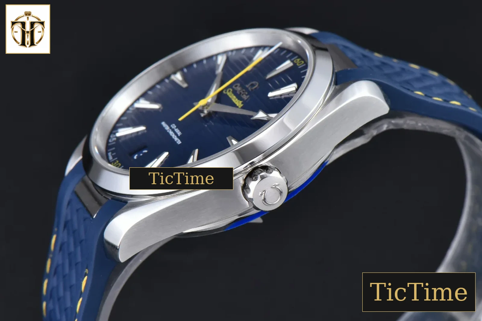 Aqua Terra 150M 41mm VSF SS Dark Blue Dial Yellow Hand Dark Blue Rubber Strap A8900 — foto 9