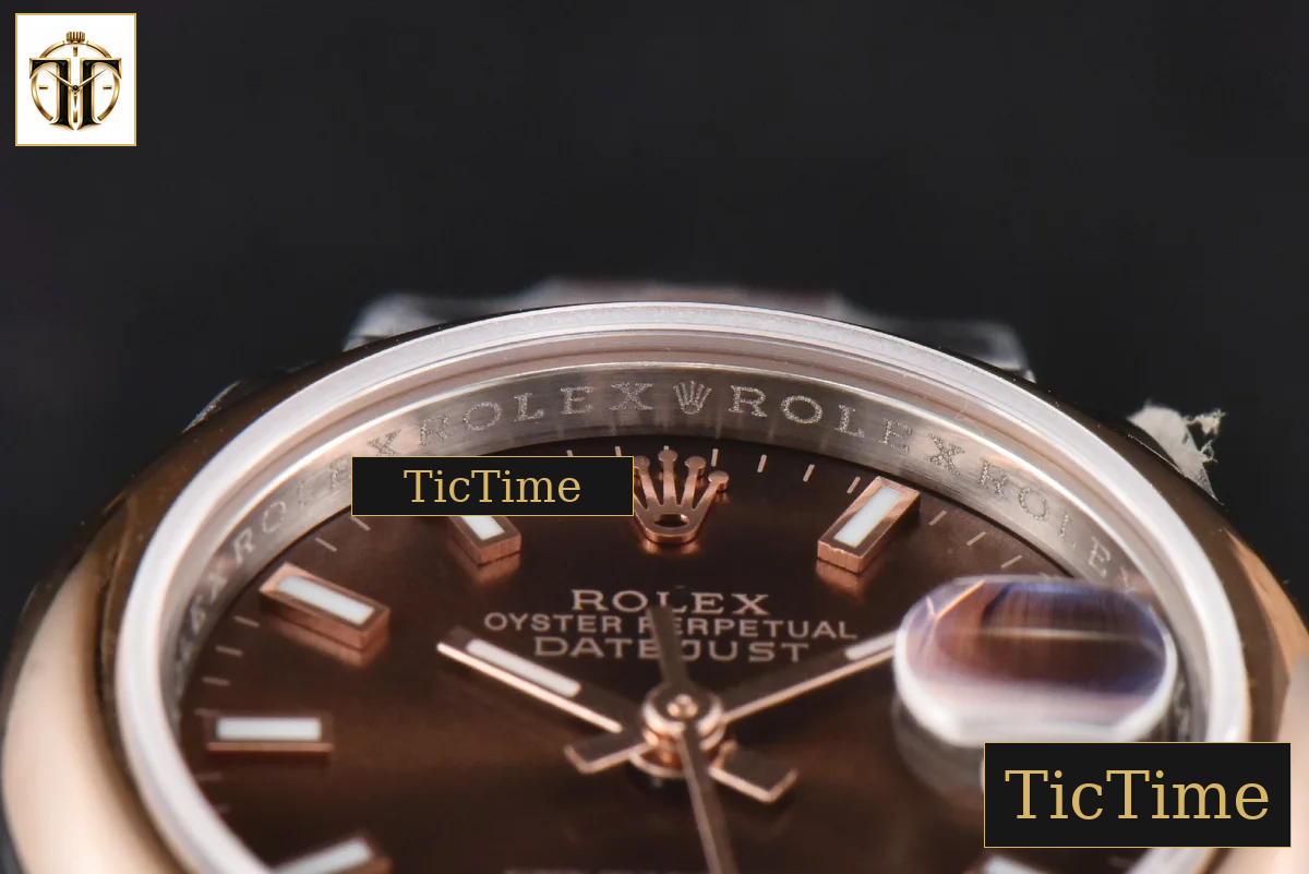 DateJust Ladies 28mm WF RG/SS Smooth Bezel Brown Dial Jubilee Bracelet A2236 — foto 14