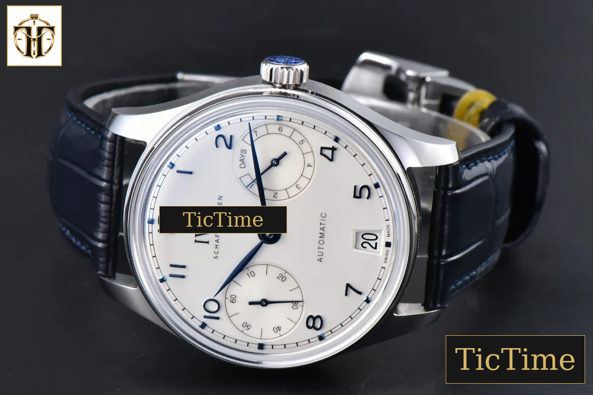 Portugieser Automatic 7 Days IWC0559A 42mm APSF SS White Dial Blue Numeral Markers Black Leather Strap A52010 — foto 12