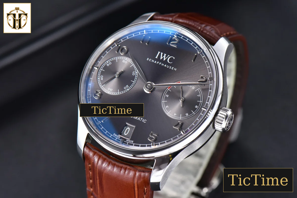 Portuguese PR IW500106 42mm ZF Gray Dial Brown Leather Strap A51011 — foto 4