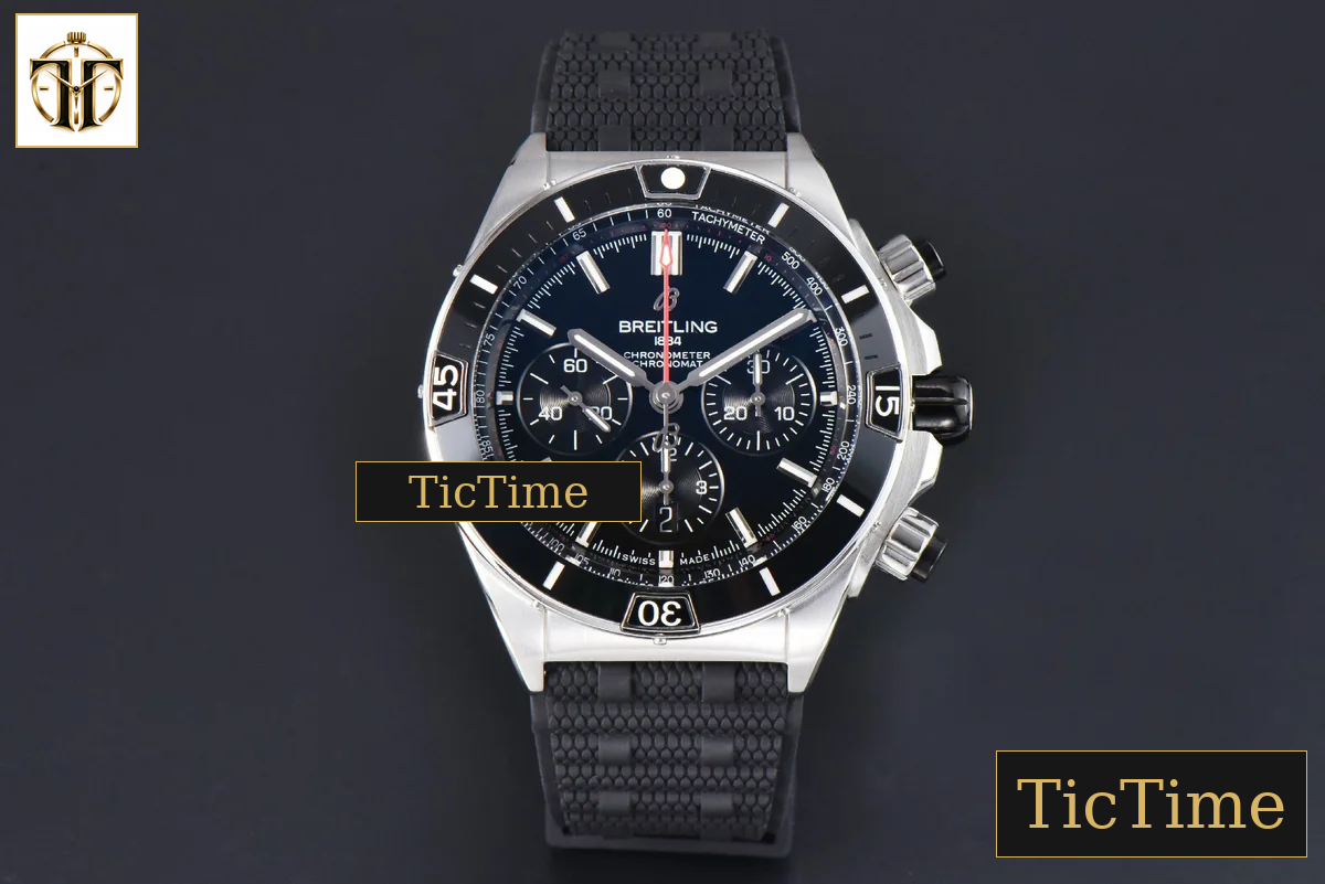 Chronomat B01 44mm BLSF Black Bezel Black Dial Rubber Strap 7750 — foto 3