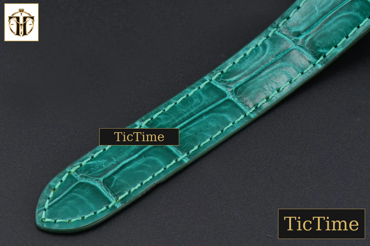 Santos de Cartier Medium 35mm AF SS Green Dial Diamond Bezel Green Leather Strap Miyota 9015 — foto 28